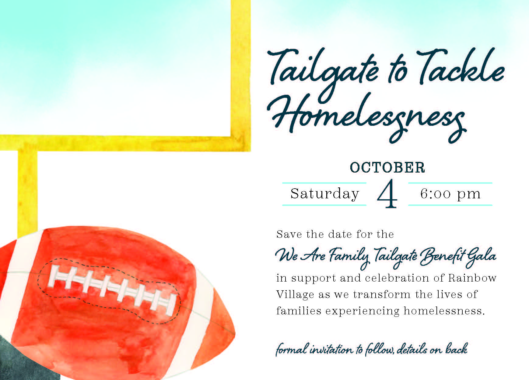 Rainbow Village Tailgate & Tackle Homelessness